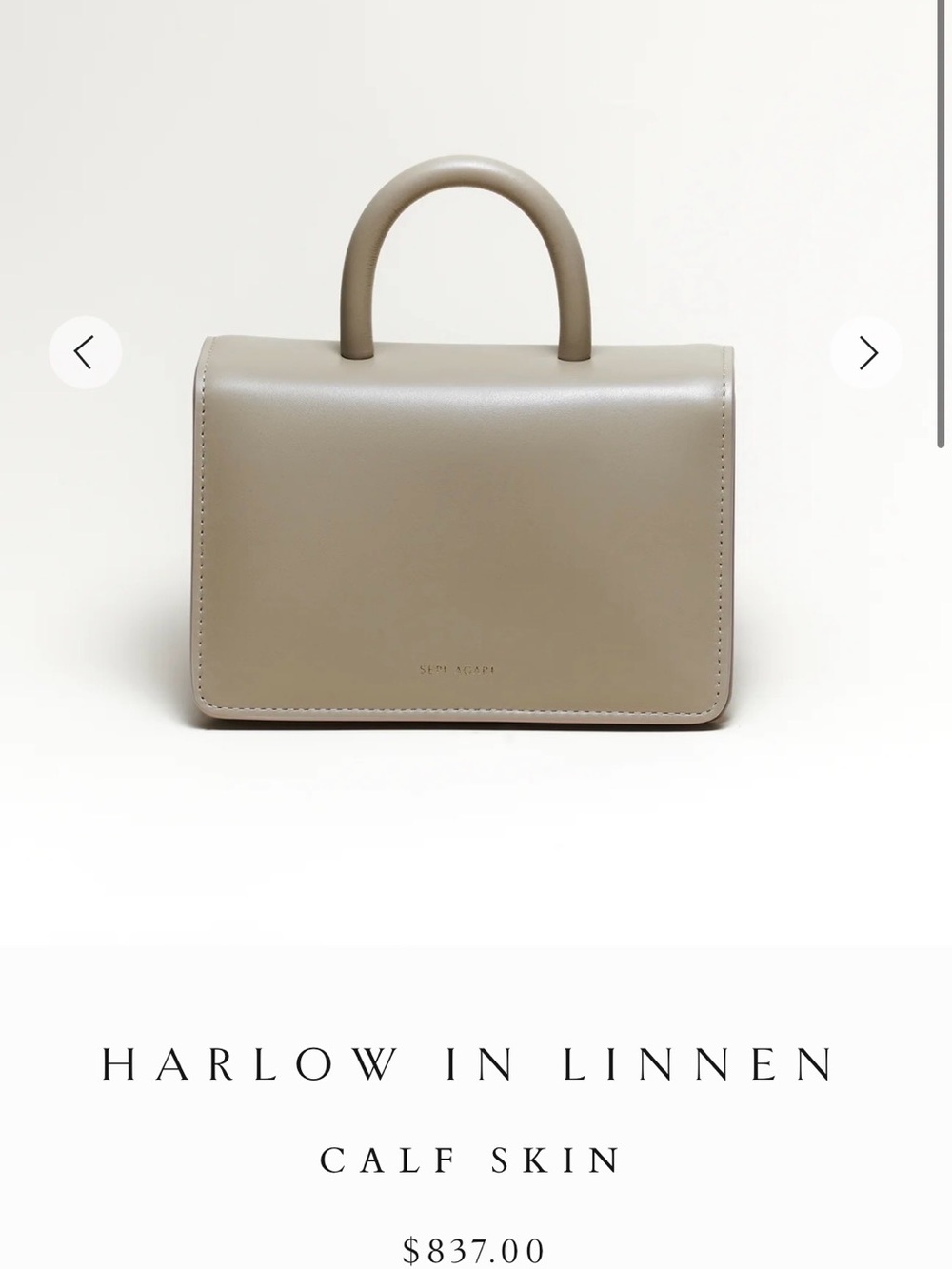 Sepi agari Harlow Top-Handle Bag in Linnen